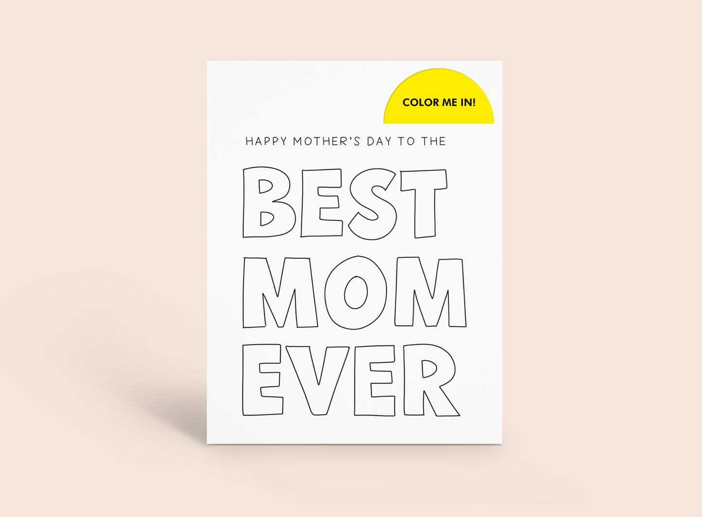 Mother's Day - Color-In Best Mom Ever