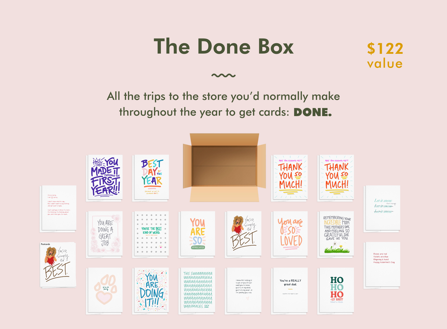 The Done Box: A Year's Worth of Cards