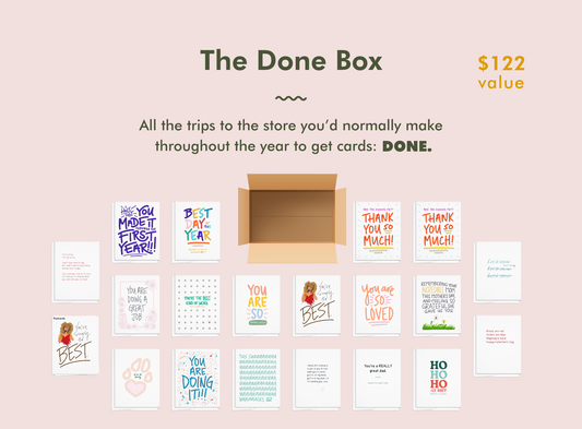 The Done Box: A Year's Worth of Cards
