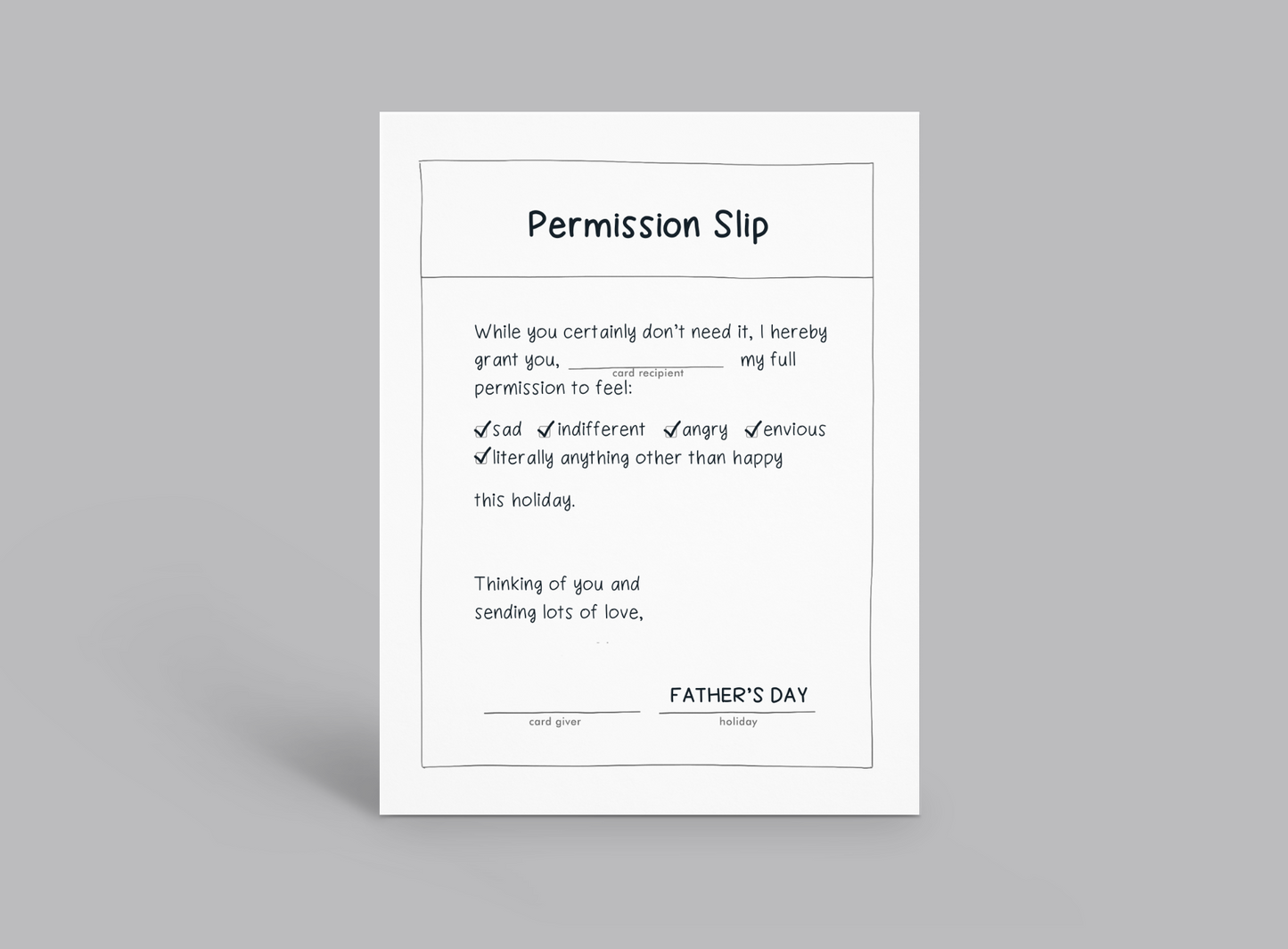 Father’s Day - Permission Slip