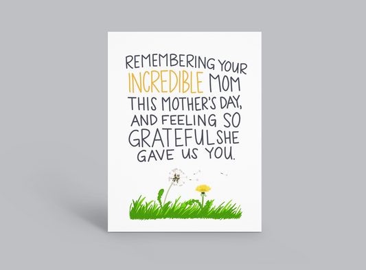 Mother's Day - Remembering Your Mom