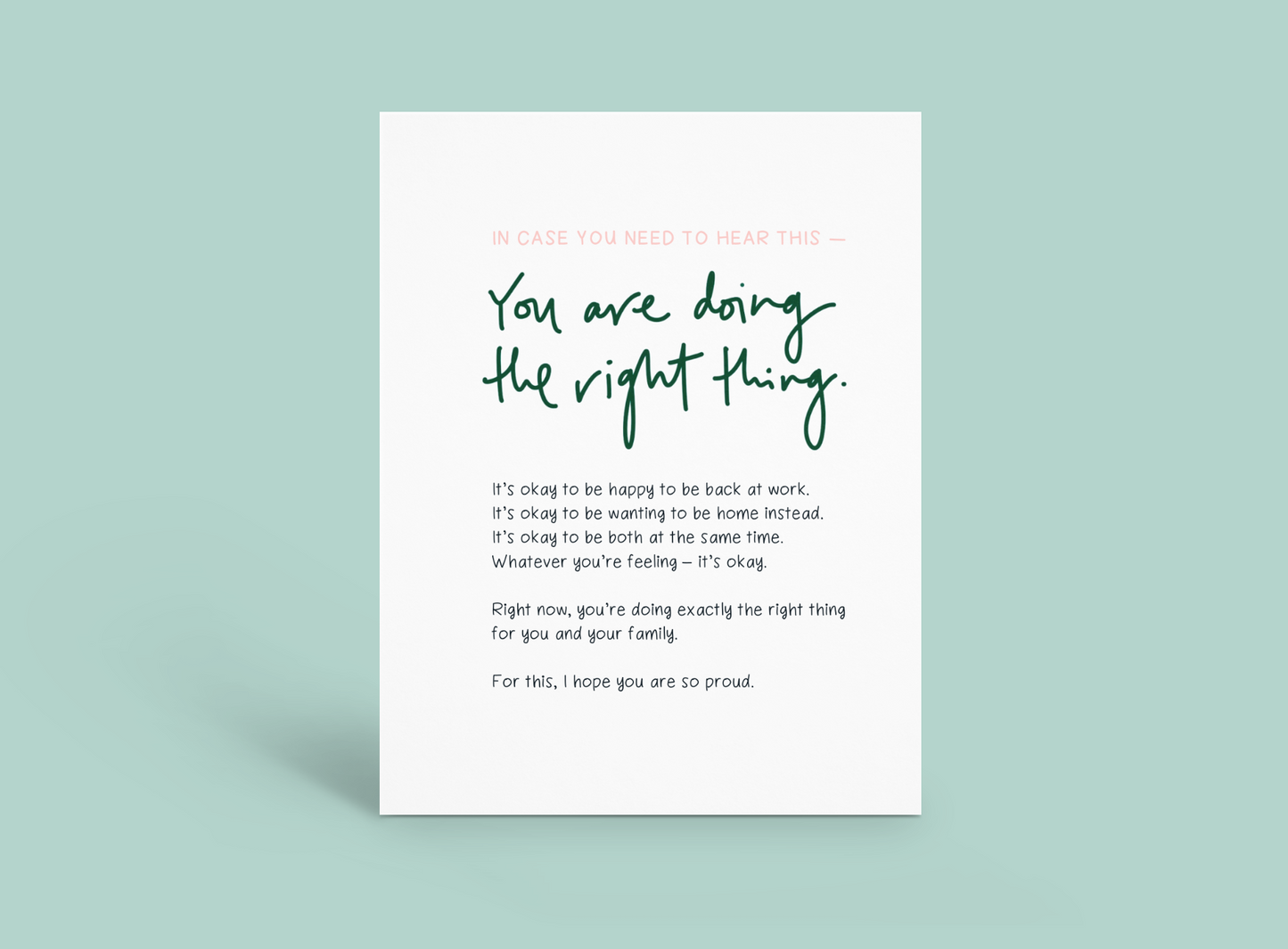 Maternity Leave - Doing The Right Thing