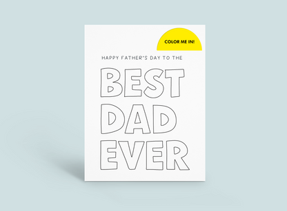 Father’s Day – Color-In Best Dad Ever