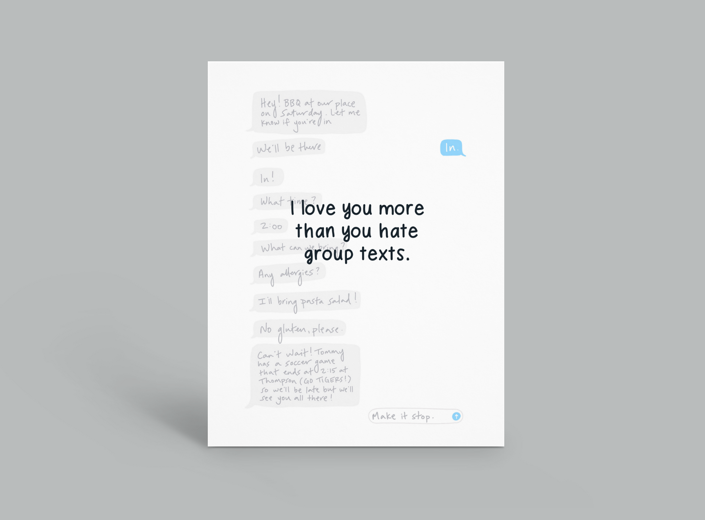 Love You More Than You Hate Group Texts